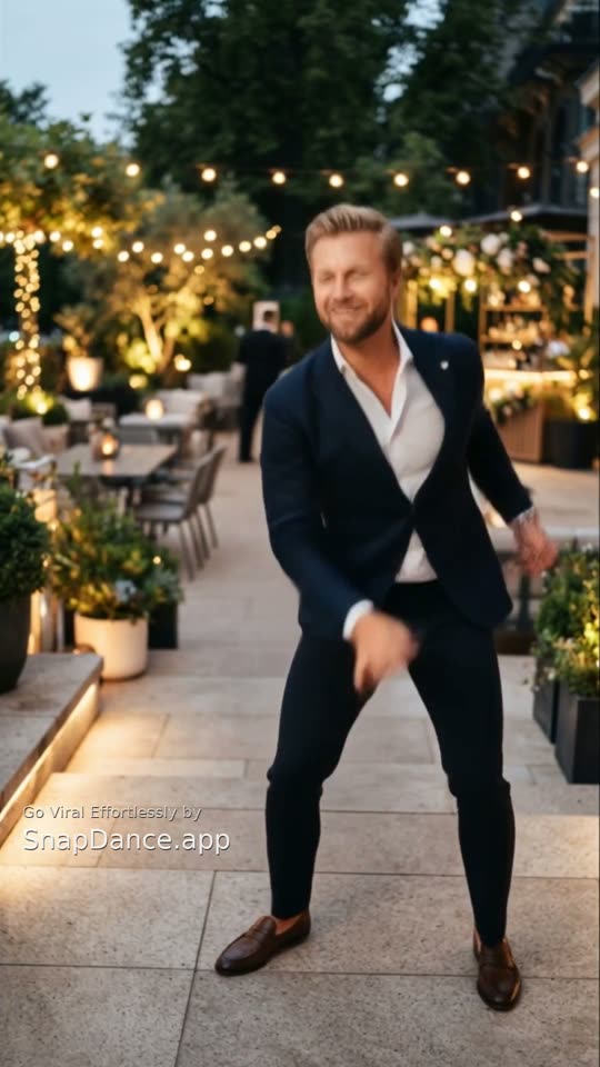 An employee's AI dance video frame from a corporate party
