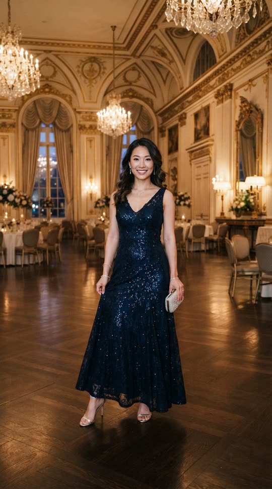 Original photo of a guest in formal wear at a gala, before AI dance generation
